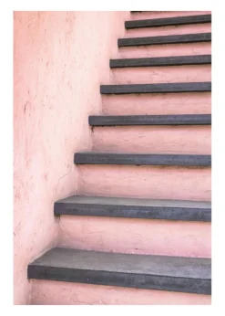 Pink stairs Plakat (21x29.7 cm (A4))