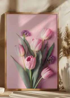 Pink Tulips Plakat (21x29.7 cm (A4))