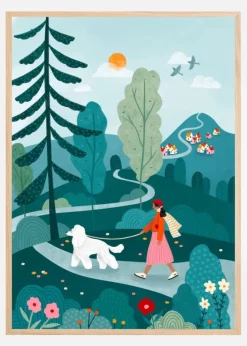 Poodle Walk Plakat (21x29.7 cm (A4))