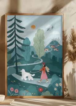 Poodle Walk Plakat (21x29.7 cm (A4))