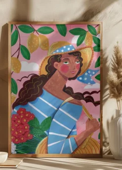 Portrait woman in Amalfi coast Italy Plakat (21x29.7 cm (A4))