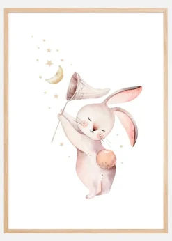 Rabbit catches the moon Plakat (21x29.7 cm (A4))