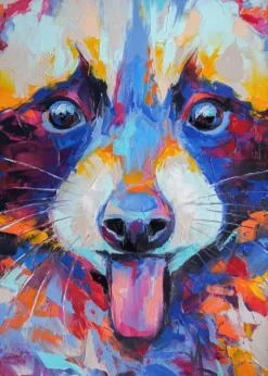 Raccoon Painting II Plakat (21x29.7 cm (A4))