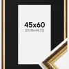 Ramme Abisko Guld 45x60 cm - Passepartout Sort 12x18 inches (30,48x45,72 cm)