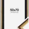 Ramme Abisko Guld 50x70 cm - Passepartout Sort 42x59,4 cm (A2)