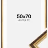 Ramme Abisko Guld 50x70 cm - Passepartout Hvid 42x59,4 cm (A2)