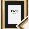 Ramme Abisko Guld 13x18 cm - Passepartout Sort 9x13 cm