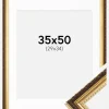 Ramme Abisko Guld 35x50 cm - Passepartout Hvid 30x35 cm