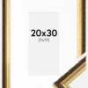 Ramme Abisko Guld 20x30 cm - Passepartout Hvid 10x20 cm