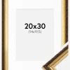 Ramme Abisko Guld 20x30 cm - Passepartout Hvid 15x21 cm (A5)