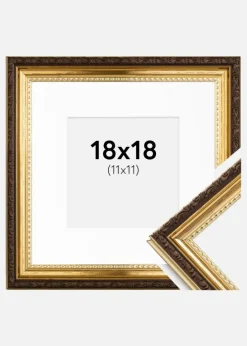 Ramme Abisko Guld 18x18 cm - Passepartout Hvid 12x12 cm