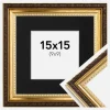 Ramme Abisko Guld 15x15 cm - Passepartout Sort 10x10 cm