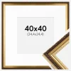 Ramme Abisko Guld 40x40 cm - Passepartout Hvid 10x10 inches (25,4x25,4 cm)