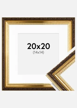 Ramme Abisko Guld 20x20 cm - Passepartout Hvid 15x15 cm
