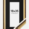 Ramme Abisko Guld 18x35 cm - Passepartout Sort 4x10 inches (10,16x25,4 cm)
