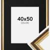 Ramme Abisko Guld 40x50 cm - Passepartout Sort 27x35 cm