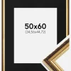 Ramme Abisko Guld 50x60 cm - Passepartout Sort 14x18 inches (35,56x45,72 cm)