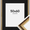 Ramme Abisko Guld 50x60 cm - Passepartout Sort 37x46 cm