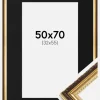 Ramme Abisko Guld 50x70 cm - Passepartout Sort 33x56 cm