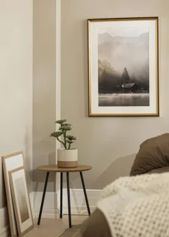 Ramme Abisko Guld 40x40 cm - Passepartout Hvid 32x32 cm