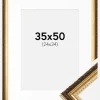 Ramme Abisko Guld 35x50 cm - Passepartout Hvid 25x35 cm