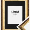Ramme Abisko Guld 13x18 cm - Passepartout Sort 10x12 cm
