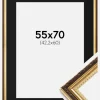 Ramme Abisko Guld 55x70 cm - Passepartout Sort 43,2x61 cm (A2+)