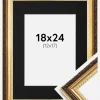 Ramme Abisko Guld 18x24 cm - Passepartout Sort 13x18 cm