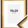 Ramme Abisko Guld 15x20 cm - Passepartout Hvid 10x15 cm