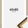 Ramme Abisko Guld 60x80 cm - Passepartout Hvid 50x70 cm