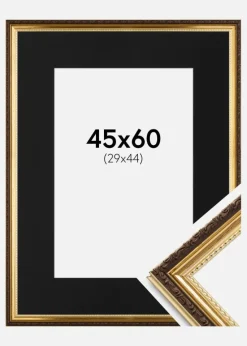 Ramme Abisko Guld 45x60 cm - Passepartout Sort 30x45 cm
