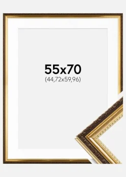 Ramme Abisko Guld 55x70 cm - Passepartout Hvid 18x24 inches (45,72x60,96 cm)
