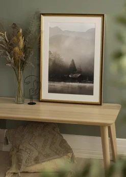 Ramme Abisko Guld 55x70 cm - Passepartout Hvid 18x24 inches (45,72x60,96 cm)