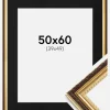 Ramme Abisko Guld 50x60 cm - Passepartout Sort 40x50 cm