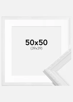 Ramme Abisko Hvid 50x50 cm - Passepartout Hvid 40x40 cm