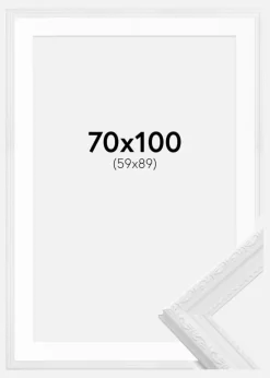 Ramme Abisko Hvid 70x100 cm - Passepartout Hvid 60x90 cm