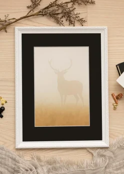 Ramme Abisko Hvid 40x40 cm - Passepartout Sort 30x30 cm