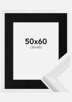 Ramme Abisko Hvid 50x60 cm - Passepartout Sort 37x46 cm