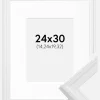 Ramme Abisko Hvid 24x30 cm - Passepartout Hvid 6x8 inches