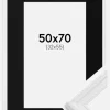Ramme Abisko Hvid 50x70 cm - Passepartout Sort 33x56 cm