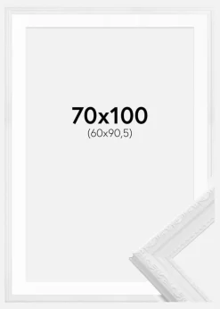 Ramme Abisko Hvid 70x100 cm - Passepartout Hvid 61x91,5 cm