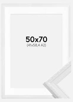 Ramme Abisko Hvid 50x70 cm - Passepartout Hvid 42x59,4 cm (A2)