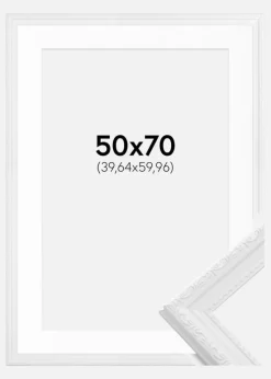 Ramme Abisko Hvid 50x70 cm - Passepartout Hvid 16x24 inches