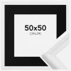 Ramme Abisko Hvid 50x50 cm - Passepartout Sort 35x35 cm