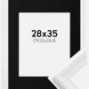 Ramme Abisko Hvid 28x35 cm - Passepartout Sort 8x10 inches