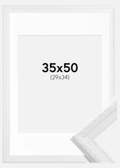 Ramme Abisko Hvid 35x50 cm - Passepartout Hvid 30x35 cm