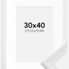 Ramme Abisko Hvid 30x40 cm - Passepartout Hvid 8x12 inches
