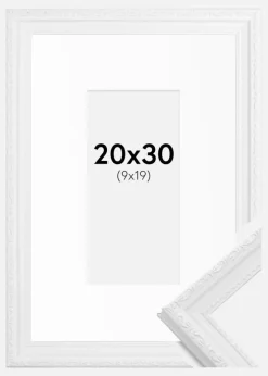 Ramme Abisko Hvid 20x30 cm - Passepartout Hvid 10x20 cm