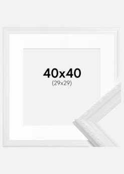 Ramme Abisko Hvid 40x40 cm - Passepartout Hvid 30x30 cm