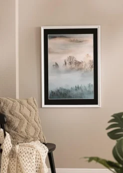 Ramme Abisko Hvid 50x70 cm - Passepartout Sort 16x24 inches